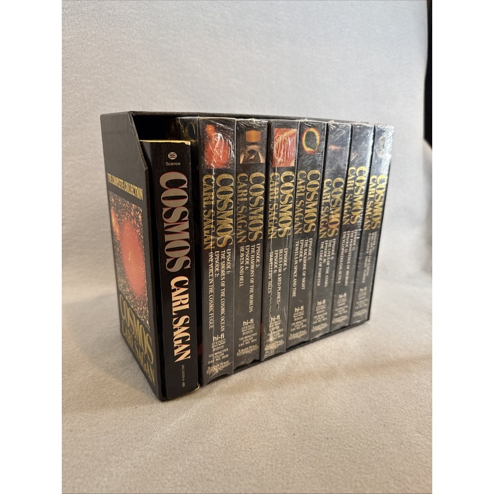 Cosmos Carl‎ Sagan The Complete Collection, 7 VHS Tapes, Book, 1989